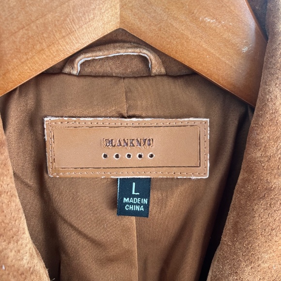 Free People Blank NYC Brown Suede Double Breasted Blazer Jacket L - Picture 3 of 4